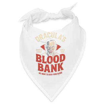 Dracula Blutbank Lustiger Vampir Halloween - Bandana - Weiß - Vorne
