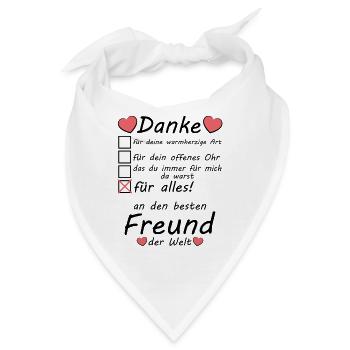 Beste Schwule Gay Freund der Welt Danke sagen  - Bandana - Weiß - Vorne