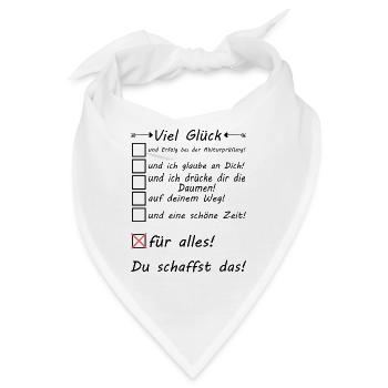 Abi Abitur Lernen Prüfung Vorbereitung Viel Glück  - Bandana - Weiß - Vorne