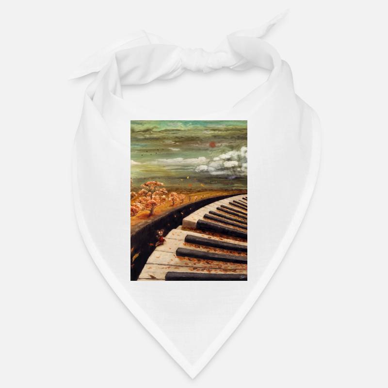 Herbstlicher Lebkuchenbär Klavierlandschaft Bandana