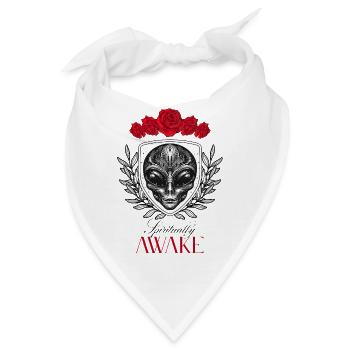 Erwachen Sie den Alien-Schild mit Rosen - Bandana - Weiß - Vorne