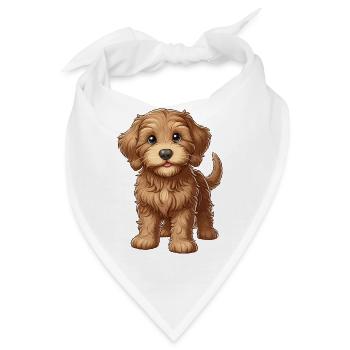 Labradoodle Welpe süß - Bandana - Weiß - Vorne