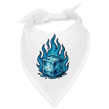 Burning Frozen Block – Flame Art - Bandana - Weiß - Vorne