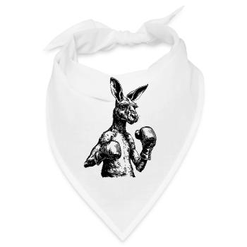 Känguru mit Boxhandschuhen schwarz :) - Bandana - Weiß - Vorne