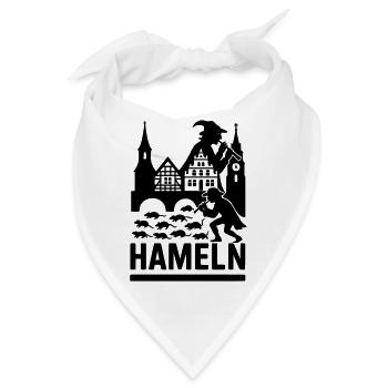 Hameln Stadt Rattenfänger Silhouette - Bandana - Weiß - Vorne