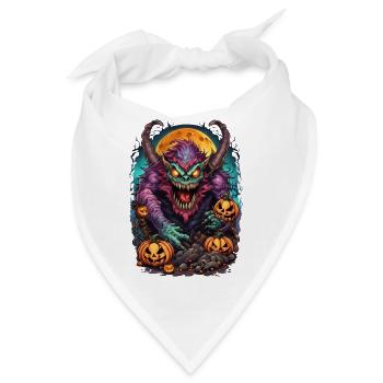 Dämon Halloween  - Bandana - Weiß - Vorne