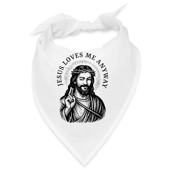 Jesus loves me anyway - Bandana - Weiß - Vorne