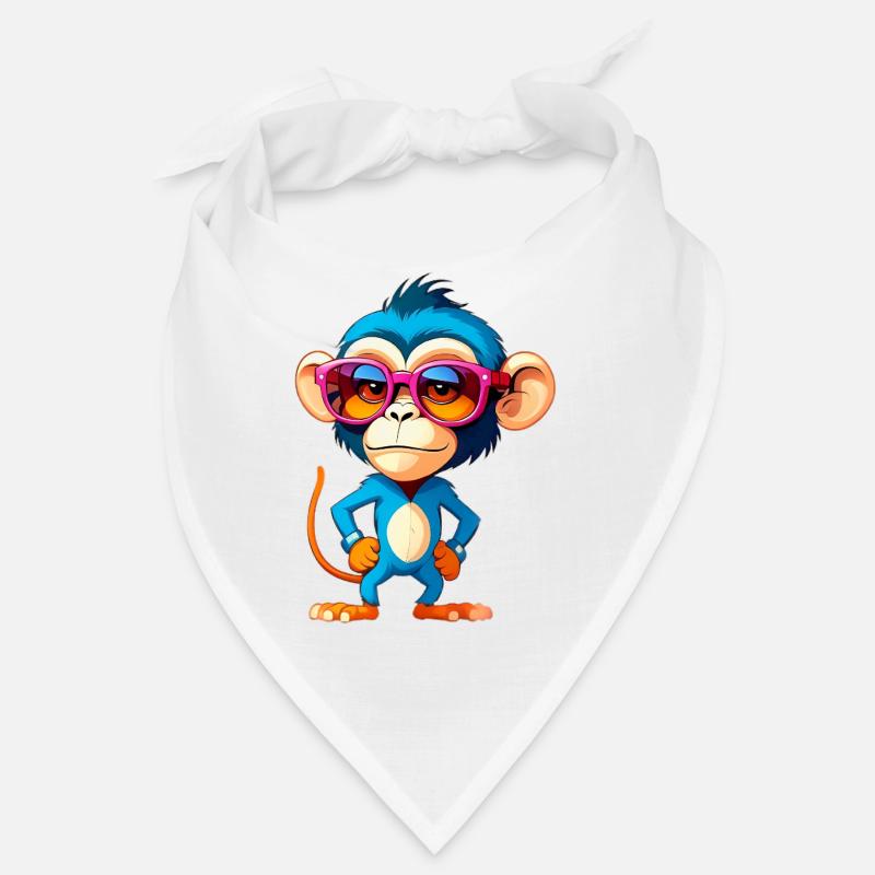 Kunterbunter Affe im Blauem Anzug Bandana