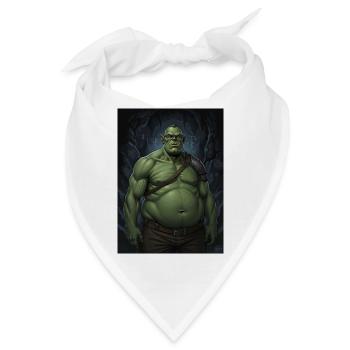 Grüner Ork im Höhlenlicht - Bandana - Weiß - Vorne