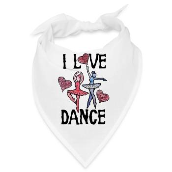 Verspielte Ballettherzen - Bandana - Weiß - Vorne