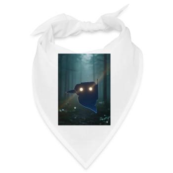 Nachtwald Vogel Silhouette Leuchten - Bandana - Weiß - Vorne