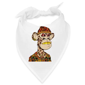 Ape im bunten Streetwear-Look - Bandana - Weiß - Vorne