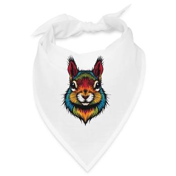 Buntes Eichhörnchen tierische Farbexplosion - Bandana - Weiß - Vorne