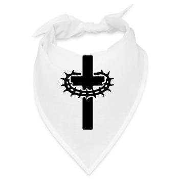 Kreuz Dornenkrone Jesus - Bandana - Weiß - Vorne