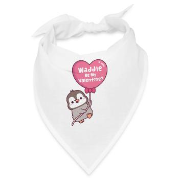 Süßer Pinguinherzballon watscheln Sei mein Valentin - Bandana - Weiß - Vorne