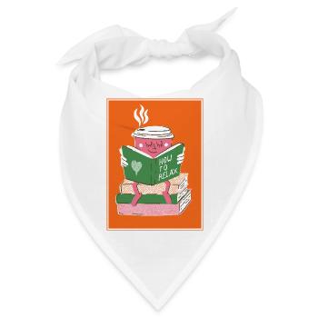 Kaffee Lesezeit - Entspannt Lesen - Bandana - Weiß - Vorne