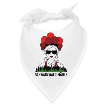 Schwarzwald Mädle - badisches Sprichwort - Bandana - Weiß - Vorne