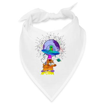 Kosmische Katzen-UFO-Abenteuer - Bandana - Weiß - Vorne