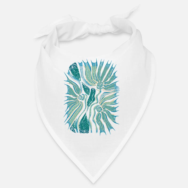 Floraison tropicale abstraite en sarcelle Bandana