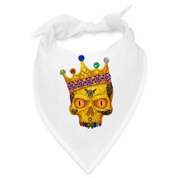 T-Shirt-Design mit Schädel mit Edelsteinen und Krone. - Bandana - Weiß - Vorne