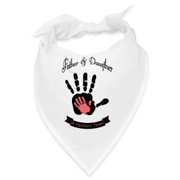 Father and Daughter Handabdruck Teamgeist - Bandana - Weiß - Vorne