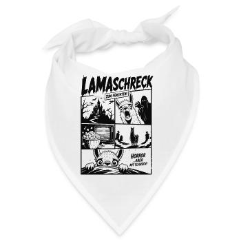 Lama Horror Film Comic Lustig Grusel - Bandana - Weiß - Vorne
