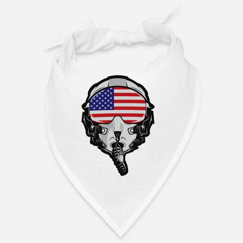 US Pilot Helm mit amerikanischer Flagge Bandana