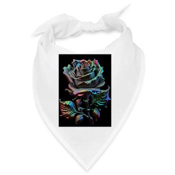 Regenbogenrose Metallisch - Bandana - Weiß - Vorne