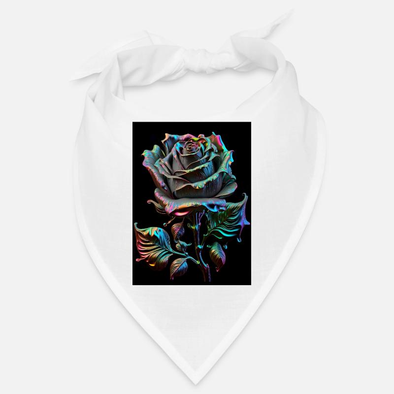 Rainbow Rose Metallic - Bandana - blanc