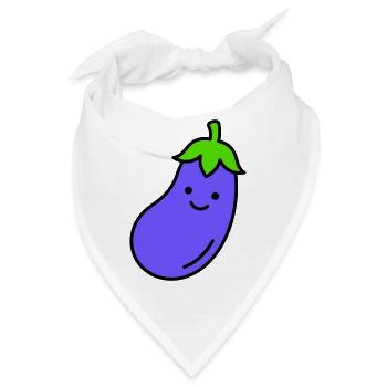 Aubergine - Bandana - Weiß - Vorne
