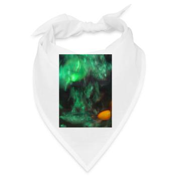 Grünes Aurora Lichtspiel - Bandana - Weiß - Vorne
