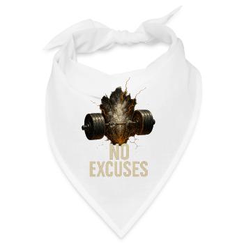 No Excuses Powerlifting Flame - Bandana - Weiß - Vorne