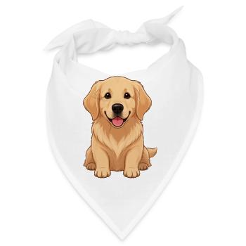 Golden Retriever Hundebaby Welpe Geschenk  - Bandana - Weiß - Vorne