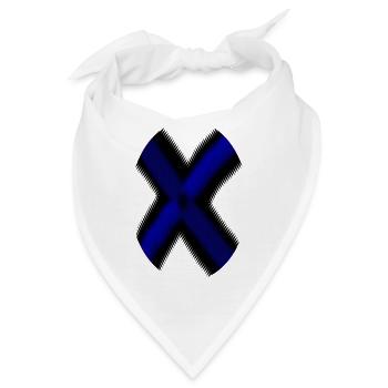 Neon X-Kreuz Blau - Bandana - Weiß - Vorne