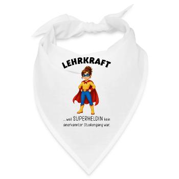 Lehrerin Superheldin Geschenkideen für Lehrkräfte - Bandana - Weiß - Vorne