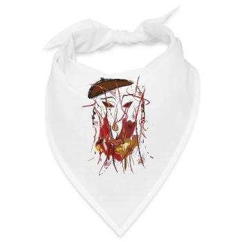 Abstraktes Künstler Gesicht Expressionismus - Bandana - Weiß - Vorne