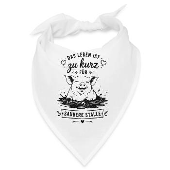 Zu kurz fürs saubere Ställe - Bandana - Weiß - Vorne