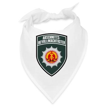 Volkspolizei Abschnittsbevollmächtigter Abzeichen - Bandana - Weiß - Vorne
