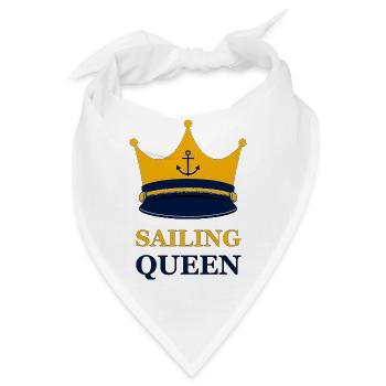 Sailing Queen – Seglerin & Skipperin - Bandana - Weiß - Vorne