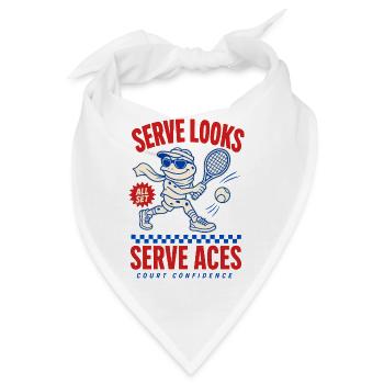 Serve Looks Serve Aces – Cooler Tennisfrosch - Bandana - Weiß - Vorne