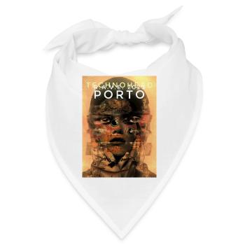 Porto Techno Festival  – Glitchkunst - Bandana - Weiß - Vorne