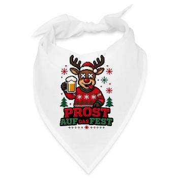 Prost auf das Fest – Rentier Bier Ugly Sweater - Bandana - Weiß - Vorne