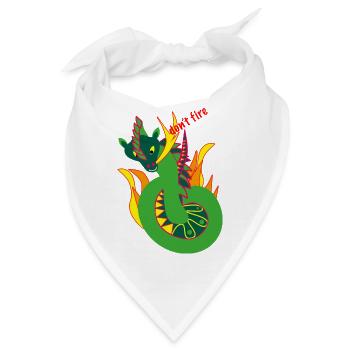 Feuerdrachen "don't fire", Abstraktion - Bandana - Weiß - Vorne