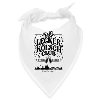 Lecker Kölsch Club – Karneval Köln mit Kölsch - Bandana - Weiß - Vorne