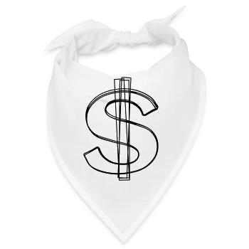 Dollarzeichen handgezeichnet - Bandana - Weiß - Vorne