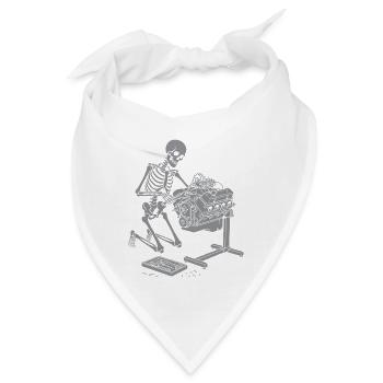 Skelettmechaniker in der Werkstatt - Bandana - Weiß - Vorne