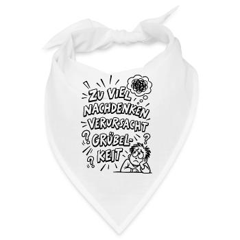 Lustiger Overthinking Spruch im Comic-Stil - Bandana - Weiß - Vorne