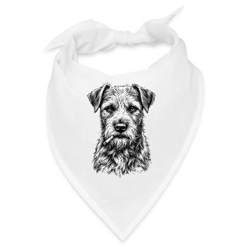 Smoking Dog Terrier Zigarre Cool Hundemotiv - Bandana - Weiß - Vorne