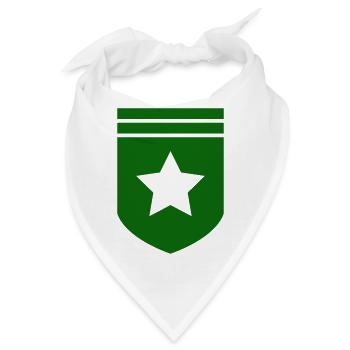 Grünes Abzeichen mit Stern - Bandana - Weiß - Vorne