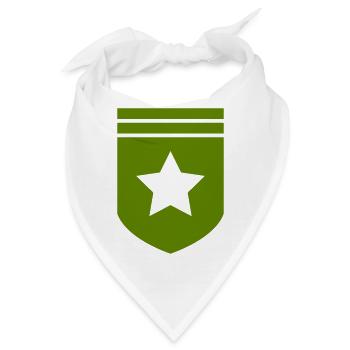 Grünes Wappenstern-Design - Bandana - Weiß - Vorne